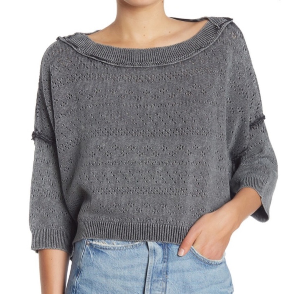 Free People Sandcastle Crop Sweater